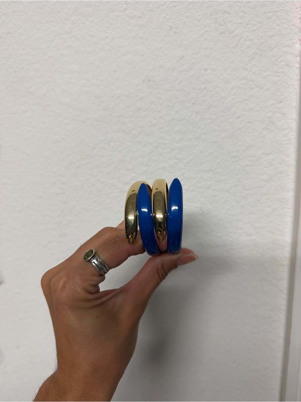 Vintage Gold and Blue Stackable Women’s Bangle Set